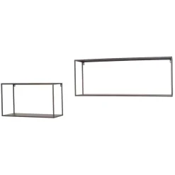 Wohnen Esszimmerregale|Regale*Hängeregal Set in Grau - Accaro (zweiteilig)