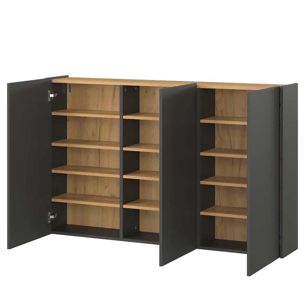 Wohnen Hänge-Schuhschrank & Rundspiegel Set - Calisian (zweiteilig)