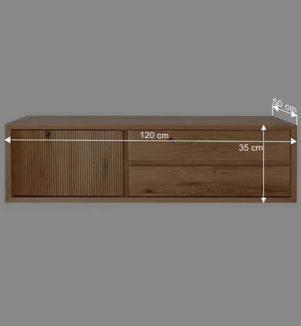 Wohnen Sideboards & Kommoden|Tv & Hifi-Möbel*Hänge-TV-Board aus Wildeiche - Fredellia