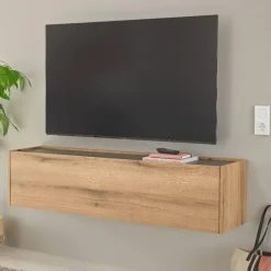 Wohnen Esszimmerschränke*Hänge-TV-Board in Wildeiche Optik und Anthrazit - Colomania