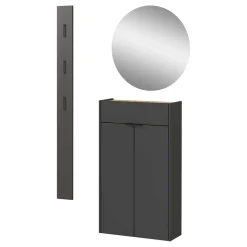 Wohnen Garderoben|Garderoben*Hänge-Vertiko & Garderobe & Spiegel - Sidgarus (dreiteilig)