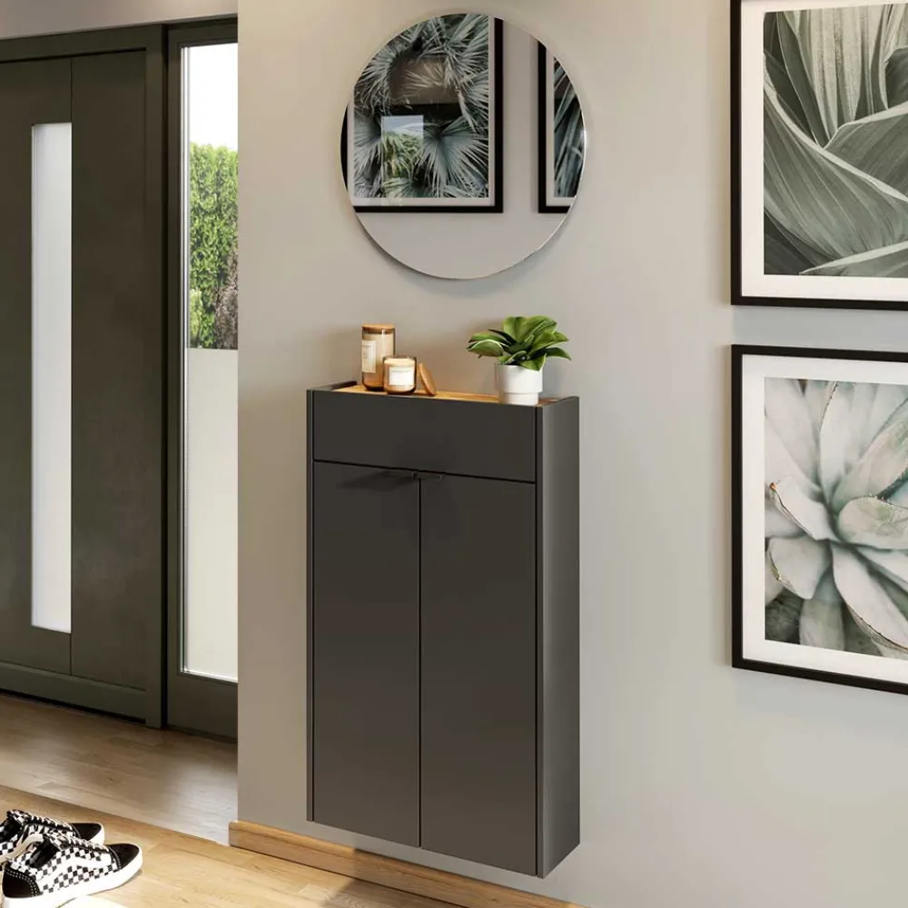 Wohnen Hänge-Vertiko & runder Spiegel - Sidgarus (zweiteilig)