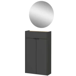 Wohnen Hänge-Vertiko & runder Spiegel - Sidgarus (zweiteilig)