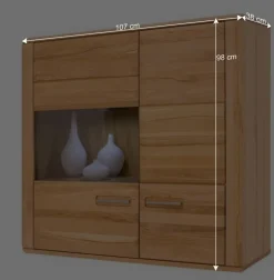 Wohnen Vitrinen|Wohnzimmer-Vitrinen*Hängevitrine Athias aus Kernbuche teilmassiv