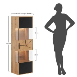 Wohnen Hängevitrine aus Eiche und Glas - Masicuri