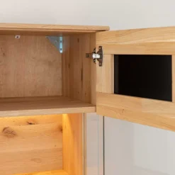 Wohnen Hängevitrine aus Eiche und Glas - Masicuri