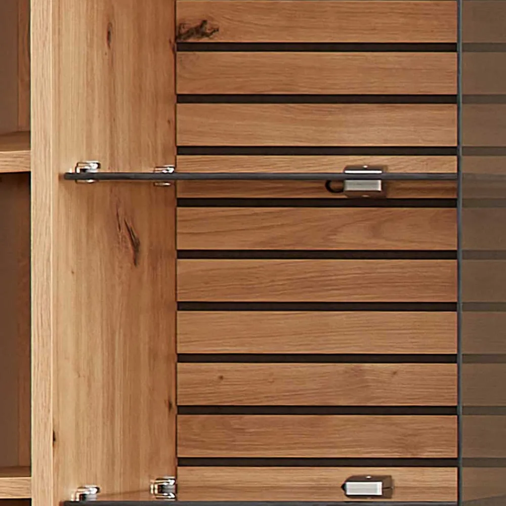 Wohnen Vitrinen|Wohnzimmer-Vitrinen*Hängevitrine in Weiß und Wildeiche NB - Niam