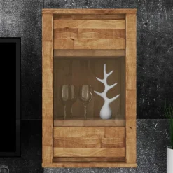 Wohnen Esszimmer-Vitrinen*Hängevitrine Nadalia aus Wildeiche Massivholz