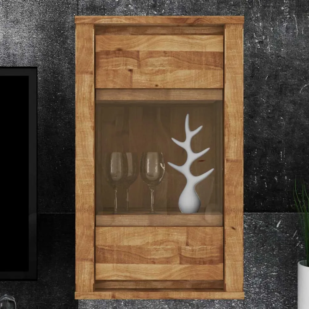 Wohnen Esszimmer-Vitrinen*Hängevitrine Nadalia aus Wildeiche Massivholz