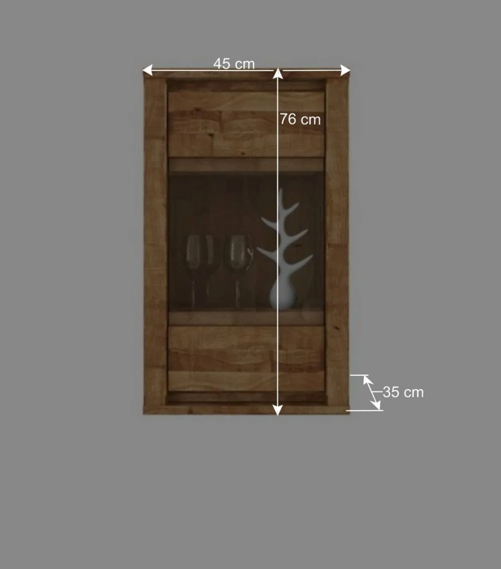 Wohnen Esszimmer-Vitrinen*Hängevitrine Nadalia aus Wildeiche Massivholz