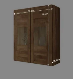 Wohnen Esszimmer-Vitrinen*Hängevitrine Vaskov aus massiver Wildeiche