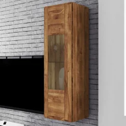 Wohnen Hängevitrine Vaskov aus Wildeiche Massivholz