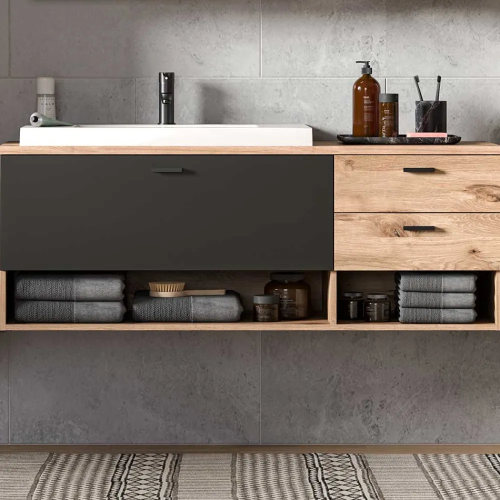 Wohnen Waschtisch|Waschbeckenunterschränke*Hänge-Waschbeckenschrank mit Aufsatzbecken - Steikun