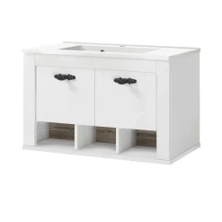 Wohnen Badezimmer Komplett*Hänge-Waschtisch mit Spiegel Set - Doules (zweiteilig)