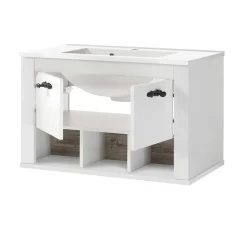 Wohnen Badezimmer Komplett*Hänge-Waschtisch mit Spiegel Set - Doules (zweiteilig)