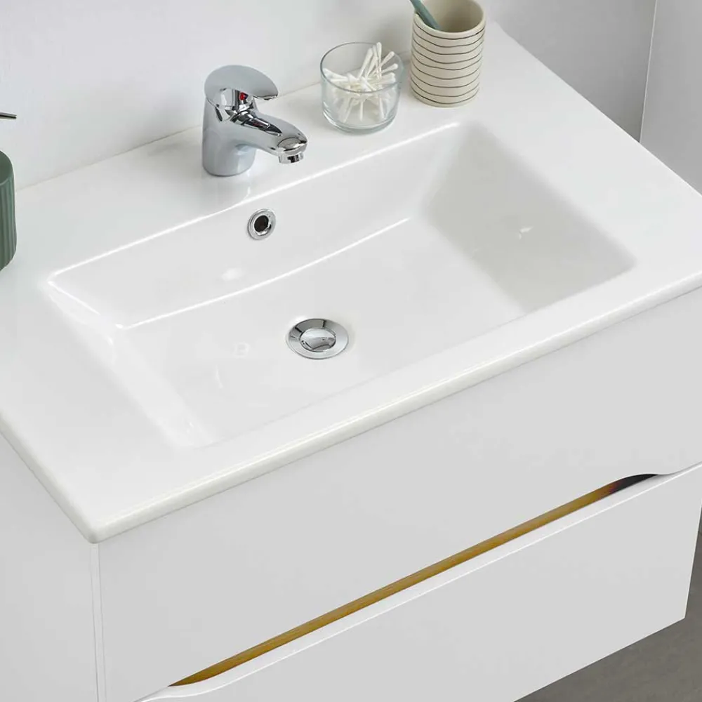 Wohnen Waschtisch|Waschbeckenunterschränke*Hänge-Waschtisch mit zwei Schubladen - Zenata