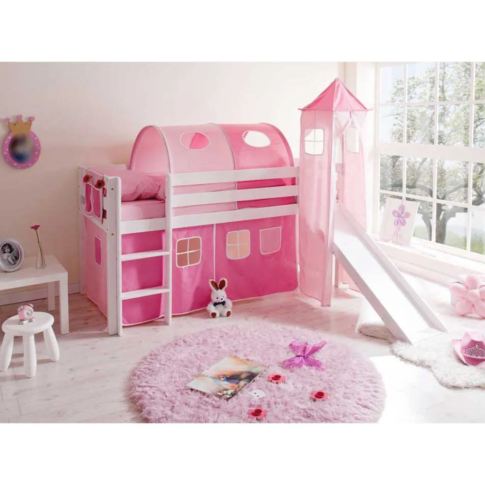 Wohnen Kinderbetten*Hochbett Laura in Weiß