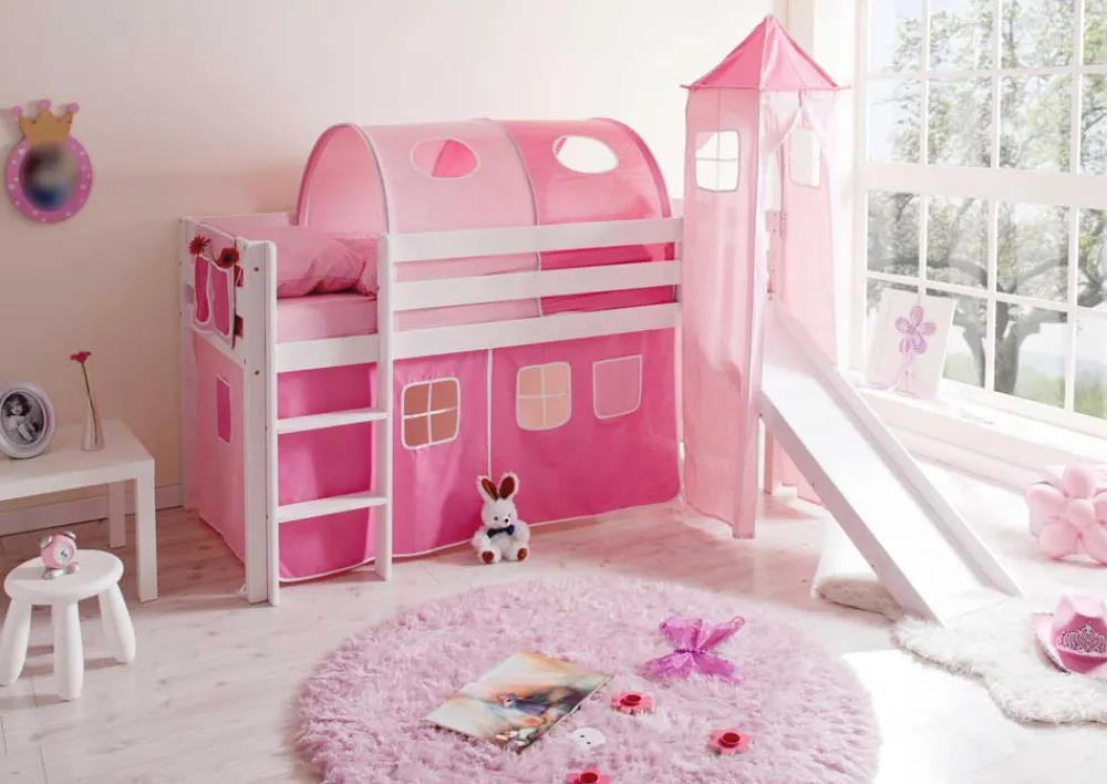 Wohnen Kinderbetten*Hochbett Laura in Weiß