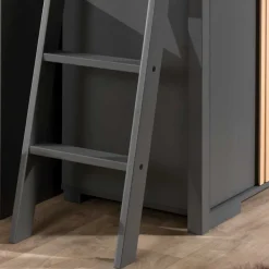 Wohnen Kinderbetten|Kindermöbel*Hochbett mit Schreibtisch und Schrank - Lilova (vierteilig)