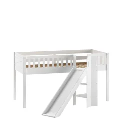 Wohnen Weiße Möbel|Jugendbetten*Hochbett mit schräger Rutsche Schmetterlinge und Burg - Jimm