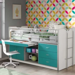 Kinder Wohnen Hochbett Nowy in Blau