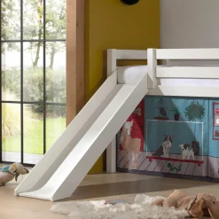 Kinder Wohnen Hochbett Spielbett mit Haustier Shop Vorhang - Lissy