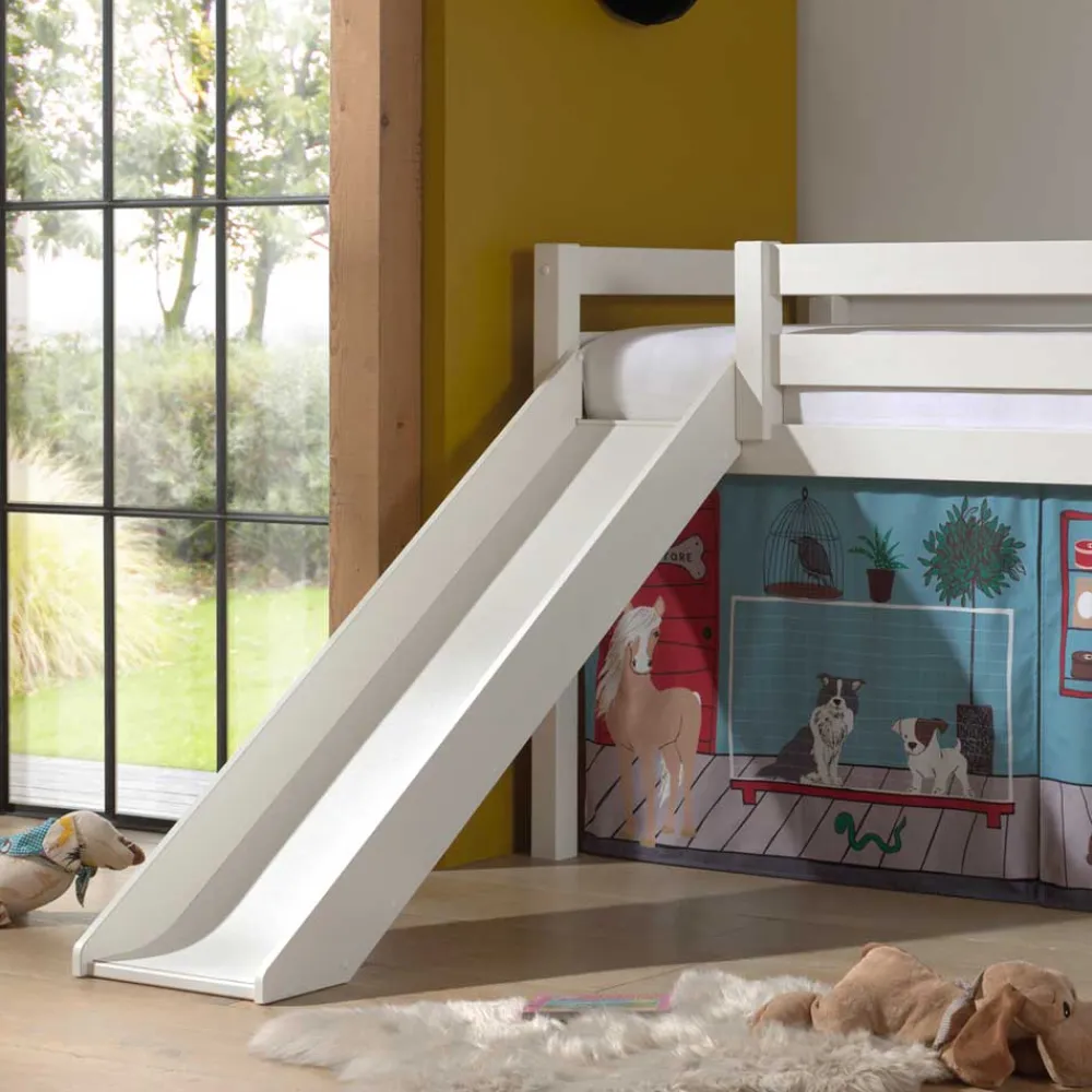 Kinder Wohnen Hochbett Spielbett mit Haustier Shop Vorhang - Lissy