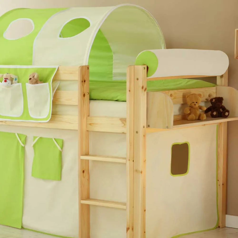 Kinder Wohnen Hochbett Zarodrana mit Rutsche und Tunnel