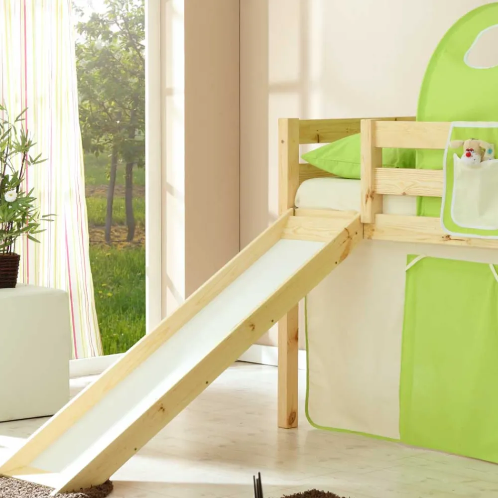 Kinder Wohnen Hochbett Zarodrana mit Rutsche und Tunnel