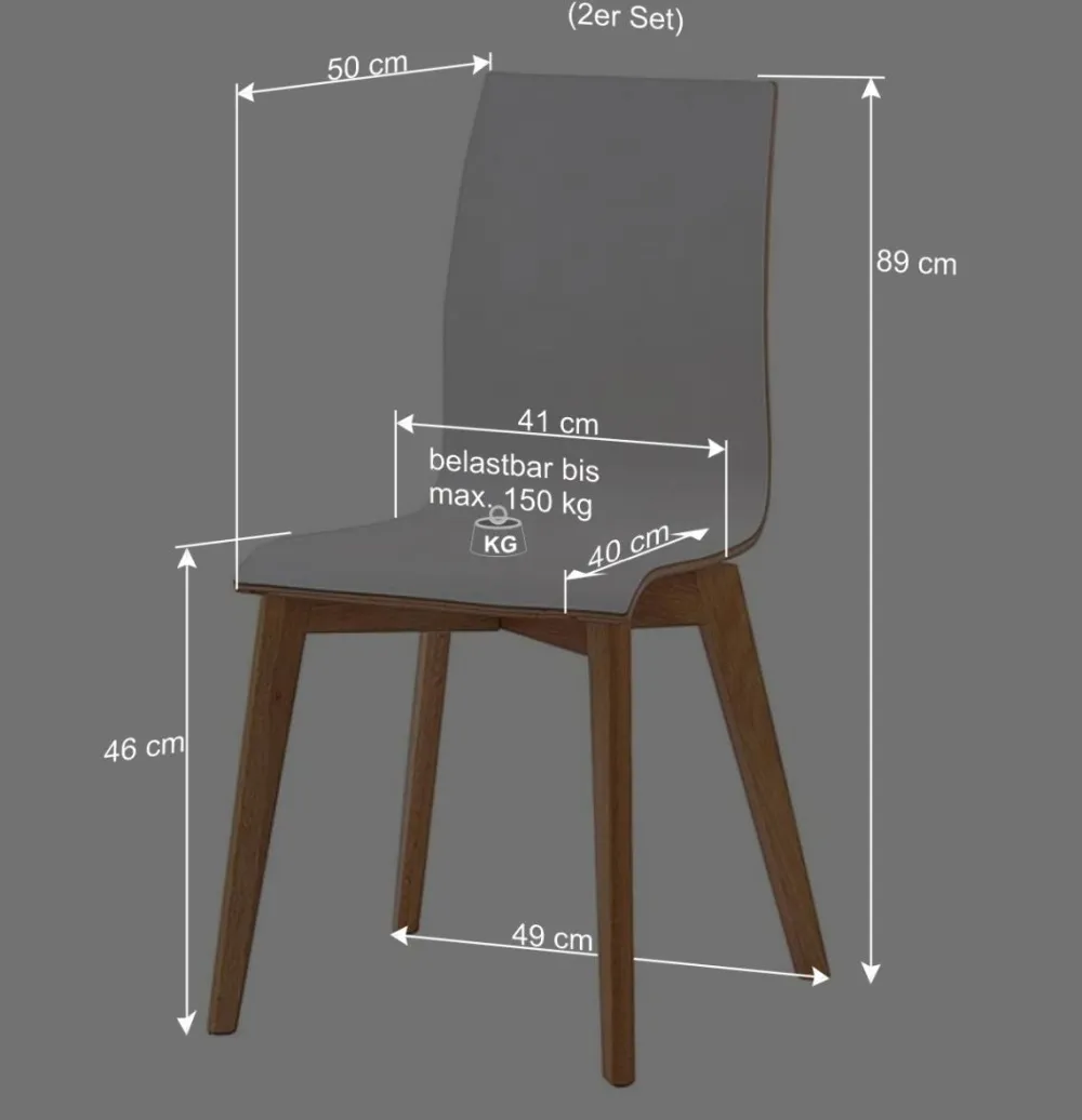 Wohnen Küchenstühle|Esszimmerstühle*Hochdrucklaminat Stuhl in Weiß - Sonda (2er Set)