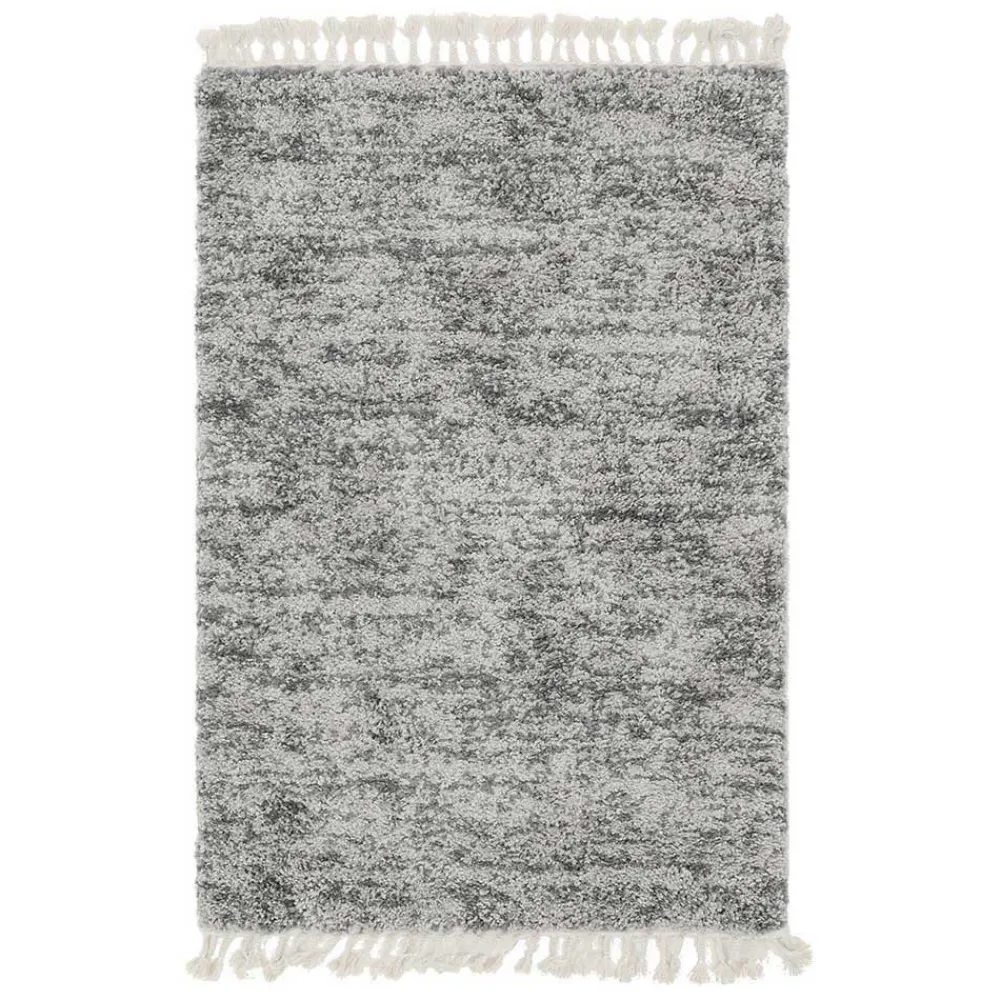 Wohnen Hochflor Läufer Teppich in Grau und Creme - Cesario