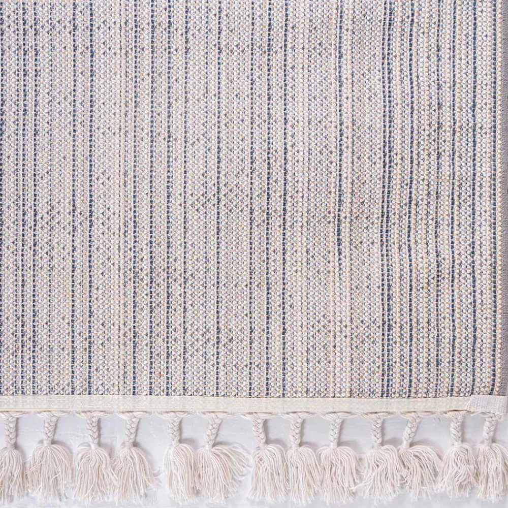 Wohnen Hochflor Läufer Teppich in Grau und Creme - Cesario