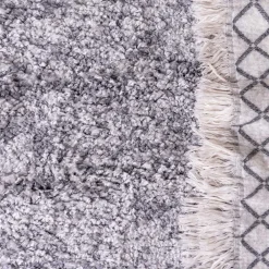 Wohnen Hochflor Läufer Teppich in Grau und Creme - Cesario