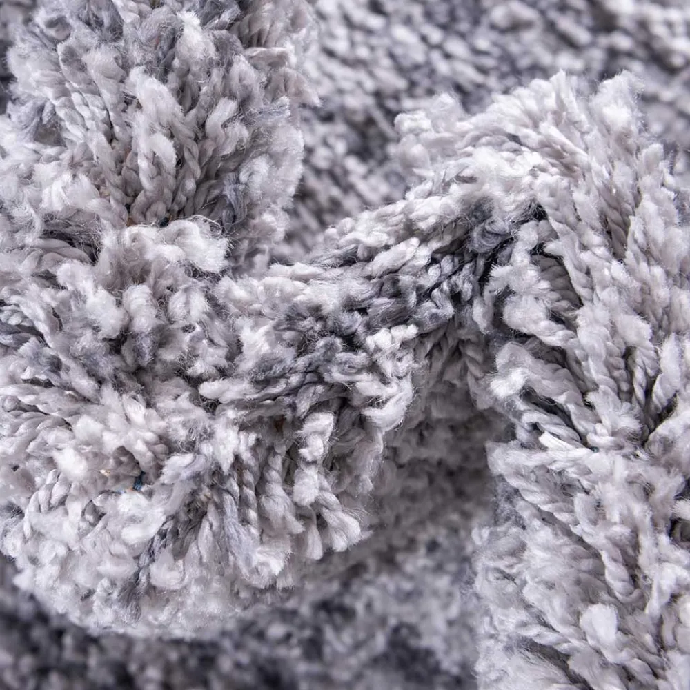 Wohnen Hochflor Läufer Teppich in Grau und Creme - Cesario