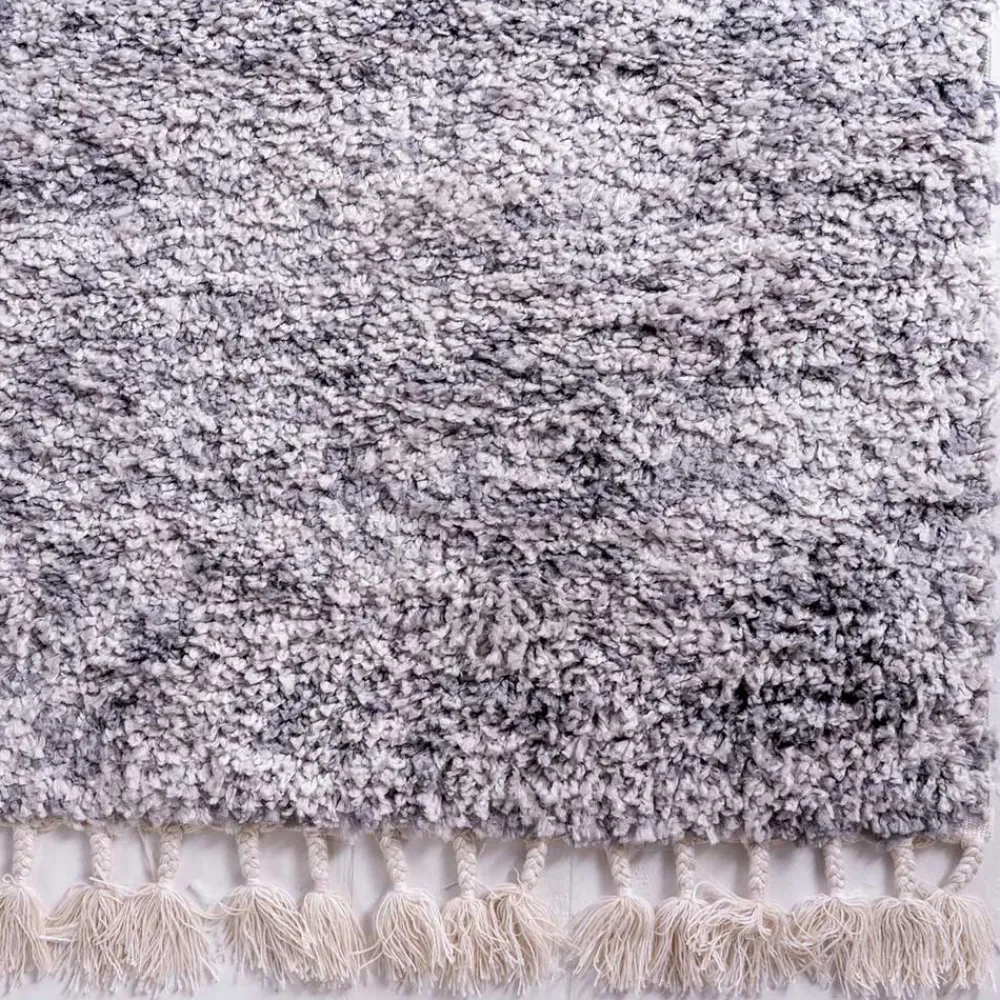 Wohnen Hochflor Läufer Teppich in Grau und Creme - Cesario