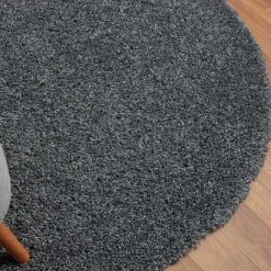 Wohnen Hochflor Teppich in Dunkelgrau - Eleva