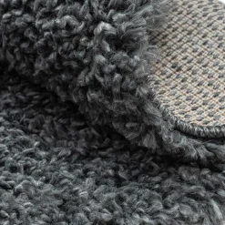 Wohnen Hochflor Teppich in Dunkelgrau - Eleva