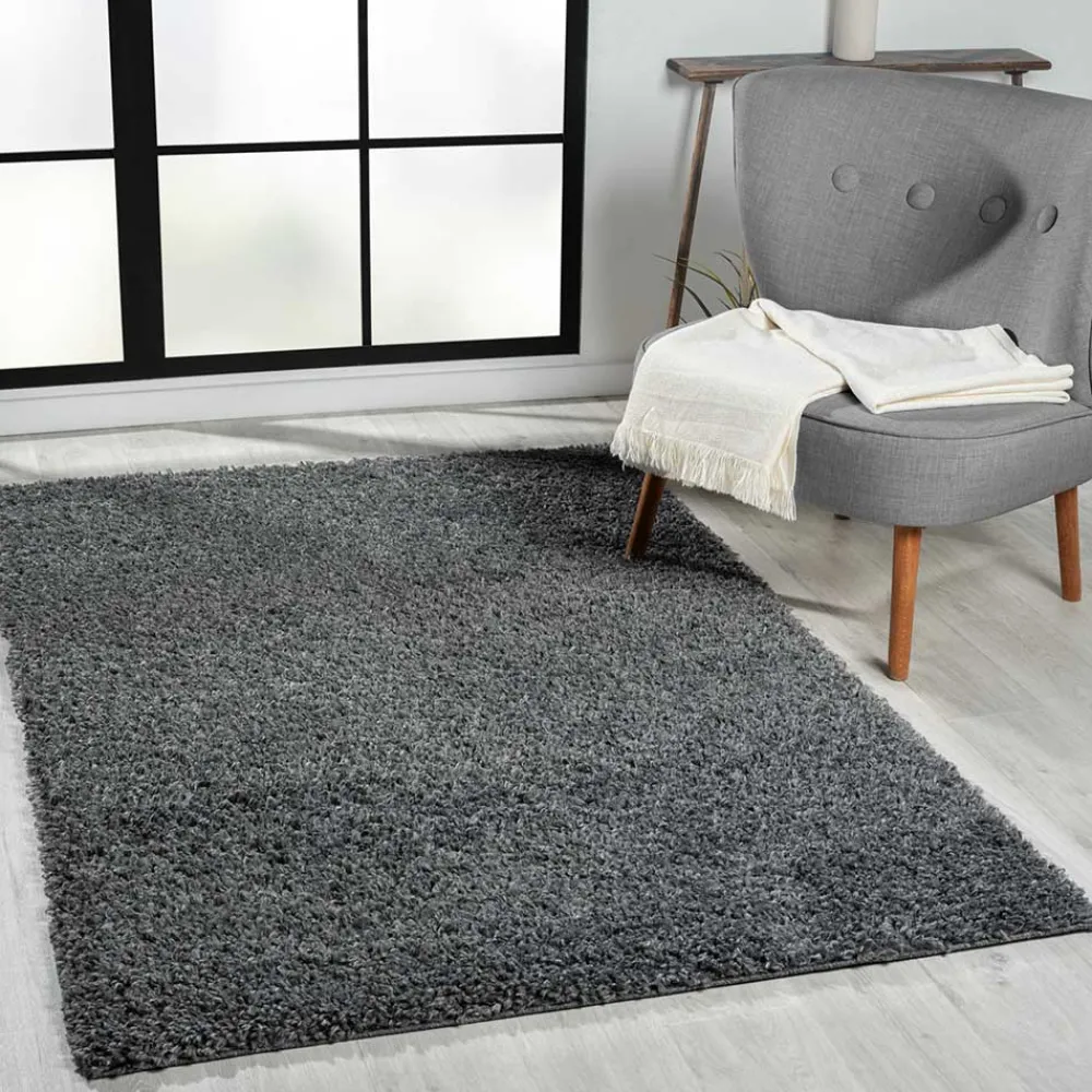 Wohnen Teppiche*Hochflor Teppich in dunklem Grau - Bescion