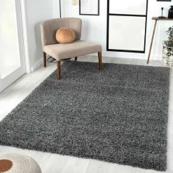 Wohnen Teppiche*Hochflor Teppich in dunklem Grau - Bescion