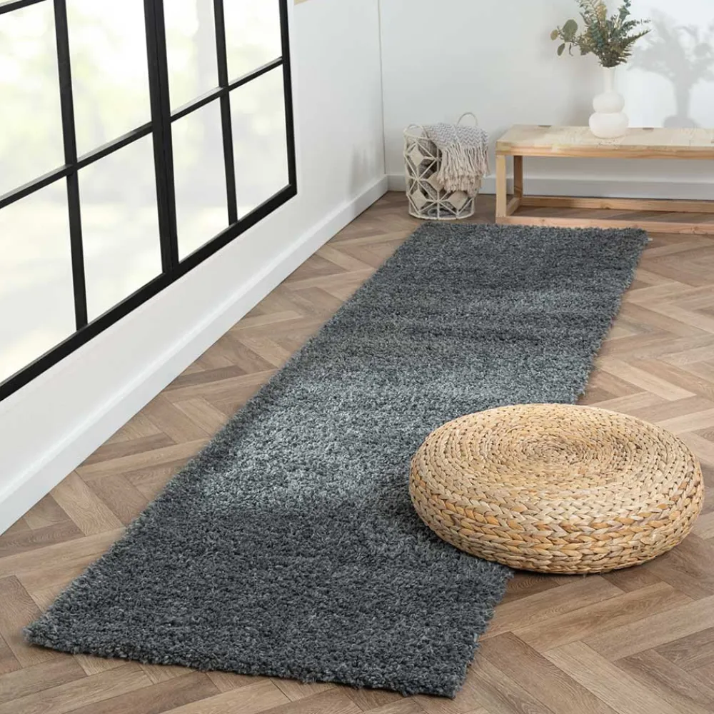 Wohnen Teppiche*Hochflor Teppich in dunklem Grau - Bescion