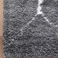 Wohnen Hochflor Teppich in Grau und Creme - Ilena