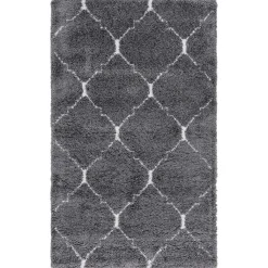 Wohnen Hochflor Teppich in Grau und Creme - Ilena