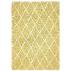 Wohnen Teppiche*Hochflor Teppich Läufer in Gelb und Creme - Luzifania