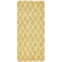 Wohnen Teppiche*Hochflor Teppich Läufer in Gelb und Creme - Luzifania