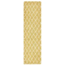 Wohnen Teppiche*Hochflor Teppich Läufer in Gelb und Creme - Luzifania