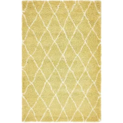 Wohnen Teppiche*Hochflor Teppich Läufer in Gelb und Creme - Luzifania