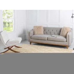 Wohnen Teppiche*Hochflor Teppich Läufer in Gelb und Creme - Luzifania