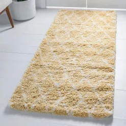 Wohnen Teppiche*Hochflor Teppich Läufer in Gelb und Creme - Luzifania