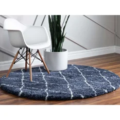 Wohnen Hochflor Teppich mit Rautenmuster - Pius