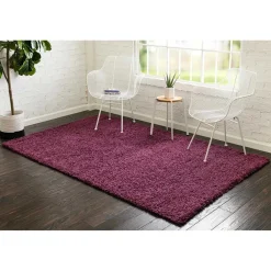 Wohnen Hochflor Teppich oder Läufer in Violett - Zelio